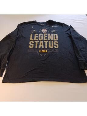 Nike LSU Tigers 2019 National Champion Legend Status Long Sleeve Black T-Shirt L